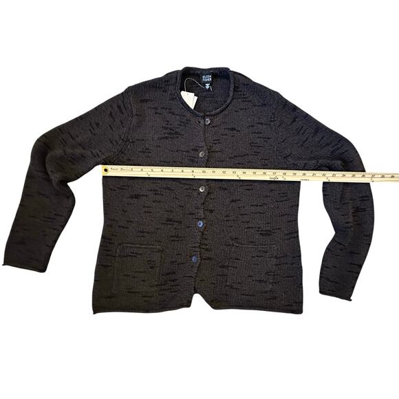 NWT Eileen Fisher Twisted CottonLinen Shimmer Sweater Jacket Size L QuietLuxury - Picture 4 of 8